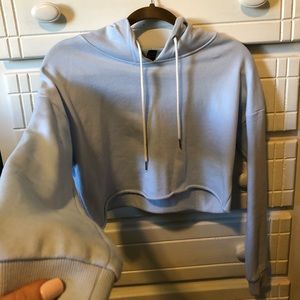 Forever 21 cropped light blue sweatshirt